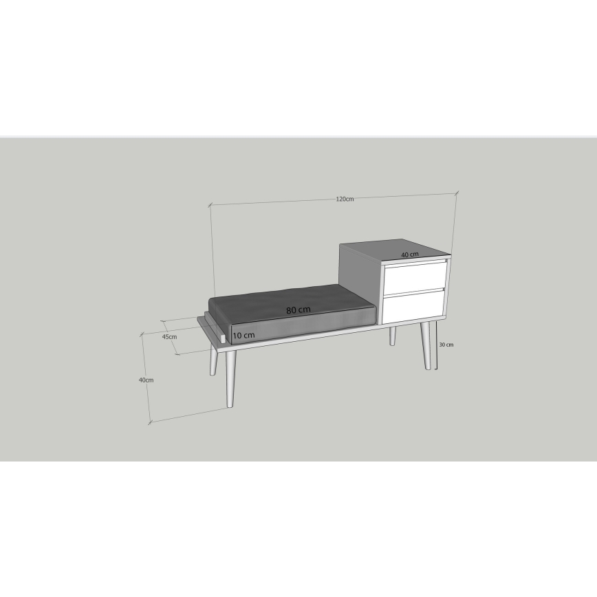 Daudzfunkcionāls sols MARS 40x120 cm brūns/melns