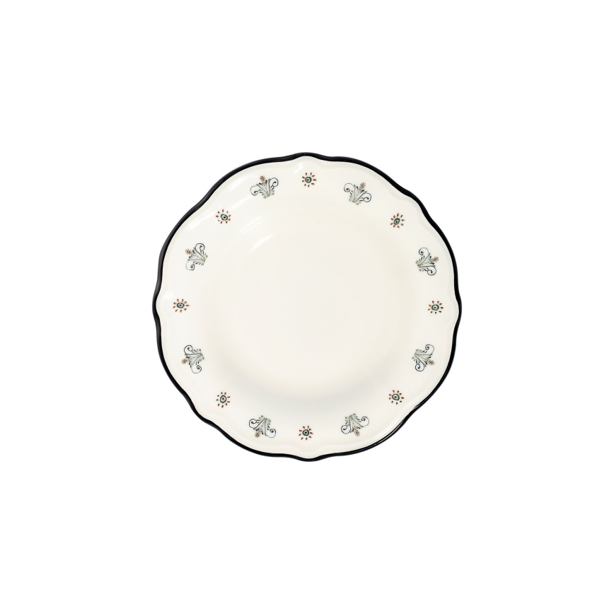 Daudzkrāsains 24 daļu porcelāna trauku komplekts