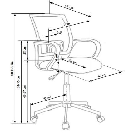 Daudzkrāsains biroja krēsls SIRAQ