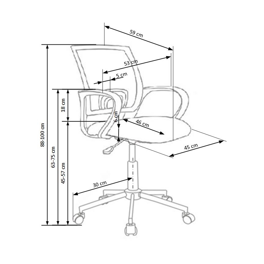 Daudzkrāsains biroja krēsls SIRAQ