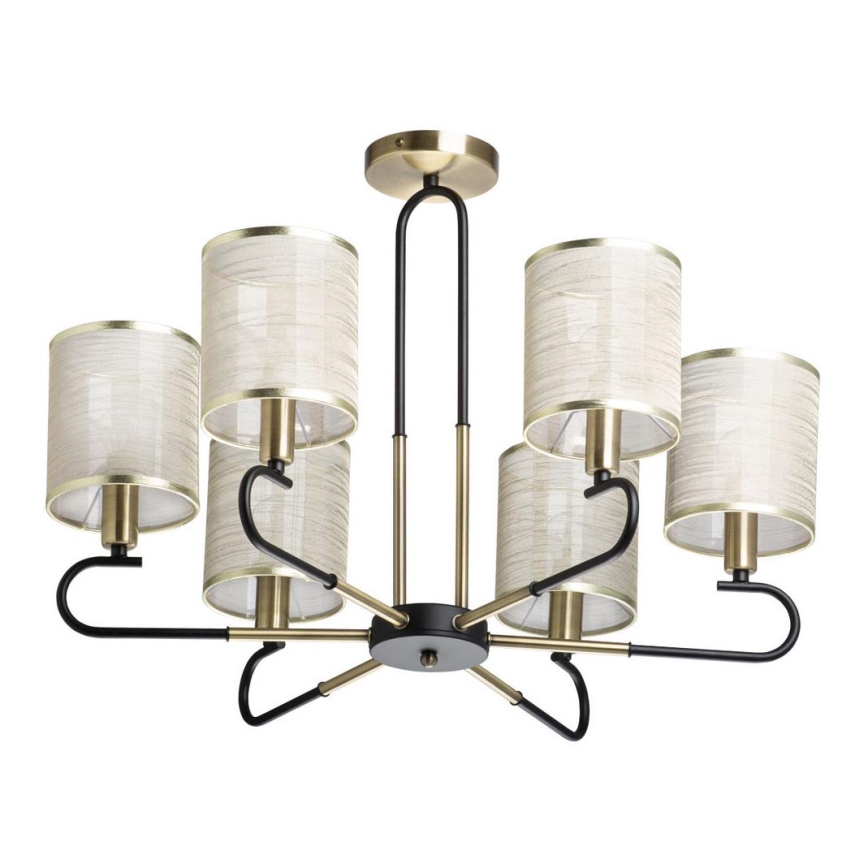 De Markt 667012106 - Lustra ar stieni CONRAD 6xE14/40W/230V zelta