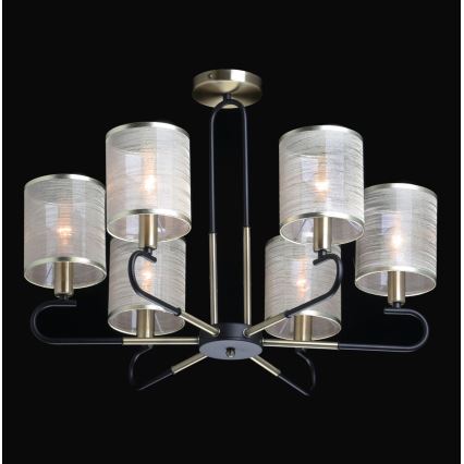 De Markt 667012106 - Lustra ar stieni CONRAD 6xE14/40W/230V zelta