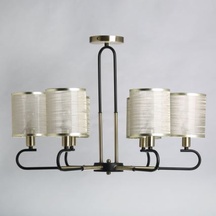 De Markt 667012106 - Lustra ar stieni CONRAD 6xE14/40W/230V zelta