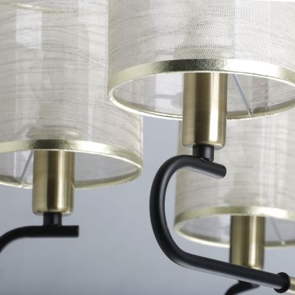 De Markt 667012106 - Lustra ar stieni CONRAD 6xE14/40W/230V zelta