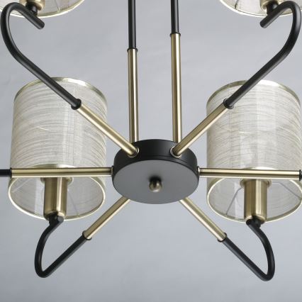 De Markt 667012106 - Lustra ar stieni CONRAD 6xE14/40W/230V zelta