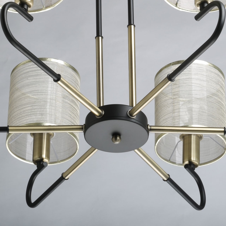 De Markt 667012106 - Lustra ar stieni CONRAD 6xE14/40W/230V zelta