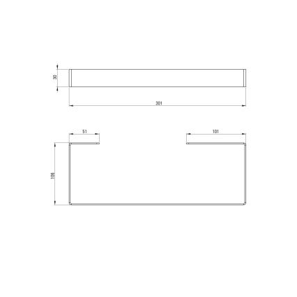 Deante ADM_A611 - Sienas dvieļu pakaramais MOKKO 30 cm balts