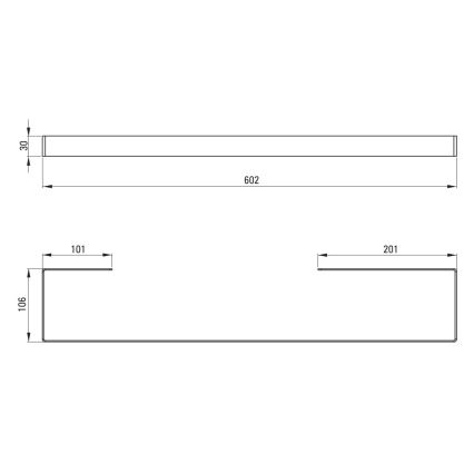 Deante ADM_A621 - sienas dvieļu pakaramais MOKKO 60 cm balts