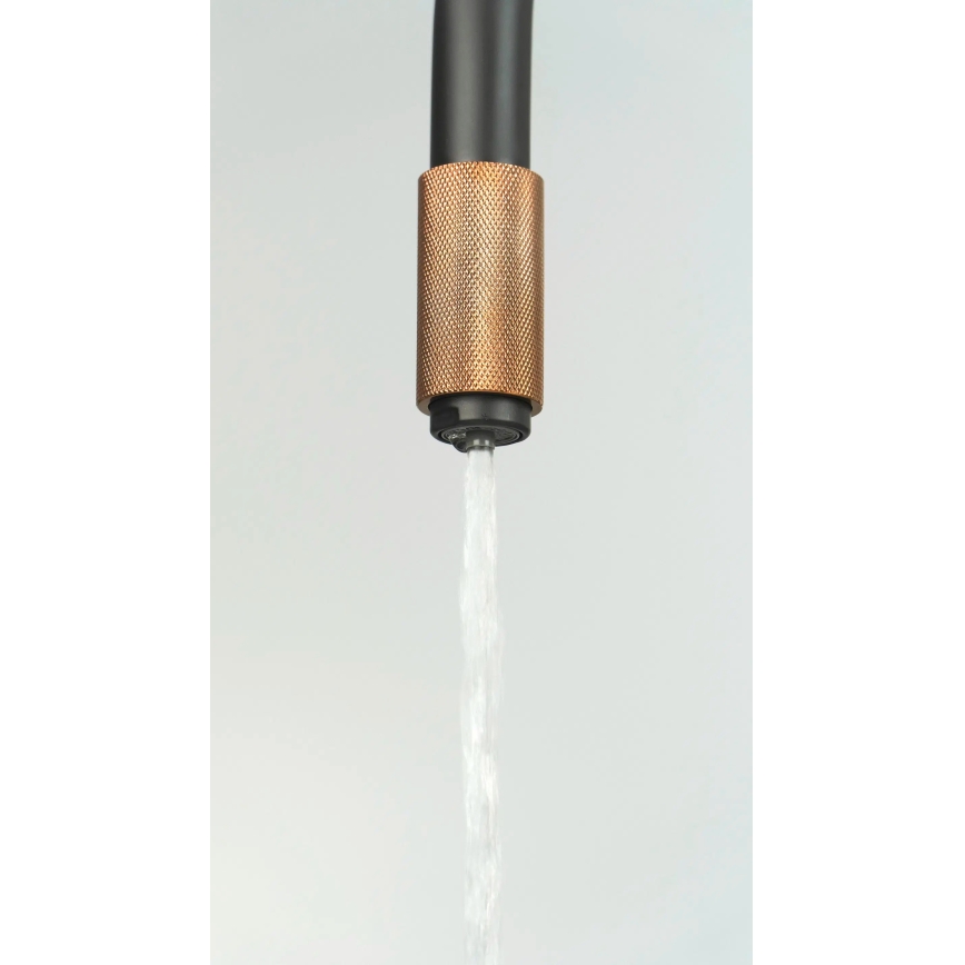 Deante BCA_B64M - Izlietnes jaucējkrāns ASTER, melns/misiņš