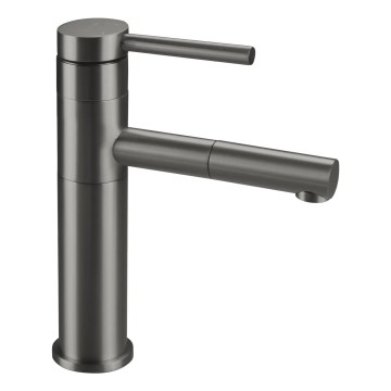 Deante BGE_D22M - Izlietnes jaucējkrāns ar izvelkamu izsmidzinātāju ORA 22,9 cm, titāna apdare