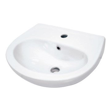 Deante CDJ_6U4W - Sienas piestiprināma izlietne ar atveri JASMIN 45,7x36,4 cm keramika/balta