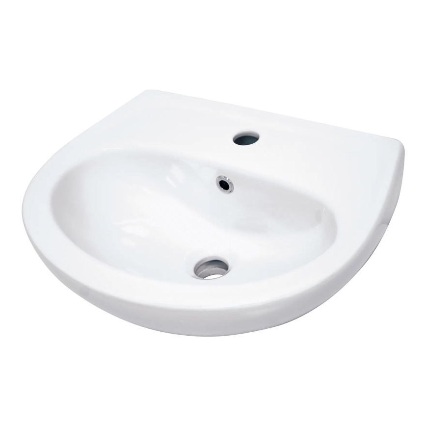 Deante CDJ_6U4W - Sienas piestiprināma izlietne ar atveri JASMIN 45,7x36,4 cm keramika/balta