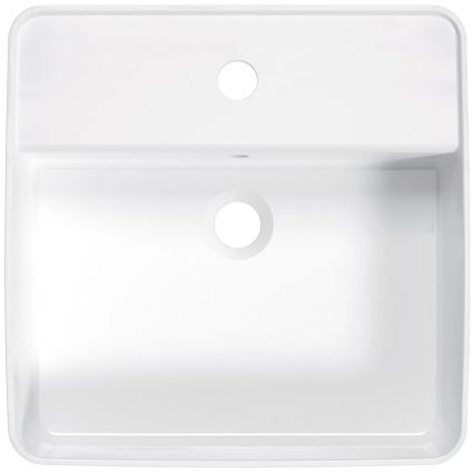 Deante CGS_6U4B - Galda virsmas izlietne ar jaucējkrāna caurumu SQUARE 42x42 cm keramika/balta