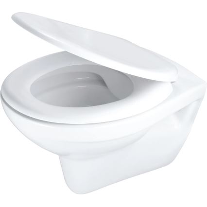 Deante CMOD6SPW - Pie sienas stiprināms tualetes pods ar tualetes poda vāku BORO keramika/balta