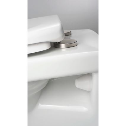 Deante CMOD6SPW - sienas WC ar SoftClose sēdekli BORO keramika/balta