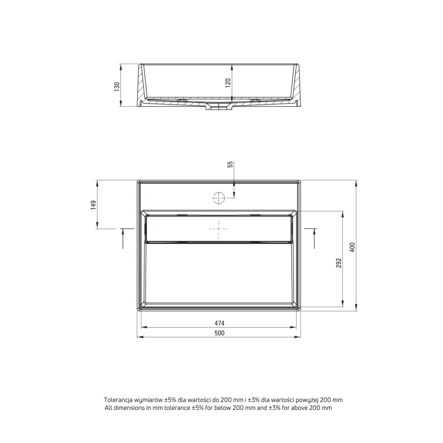 Deante CQR_NU5M - Galda virsmas izlietne CORREO 40x50 cm granīts/melna