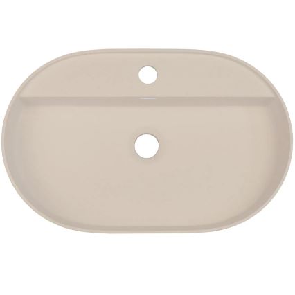 Deante CQS_5U6B - Iebūvējams izlietne ar caurumu jaucējkrānam SILIA 35x55 cm granīts/bēšs