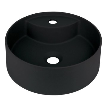 Deante CQS_NU4B - uz virsmas uzstādāma izlietne SILIA ar atveri jaucējkrānam, diam. 36 cm, granīts/melna