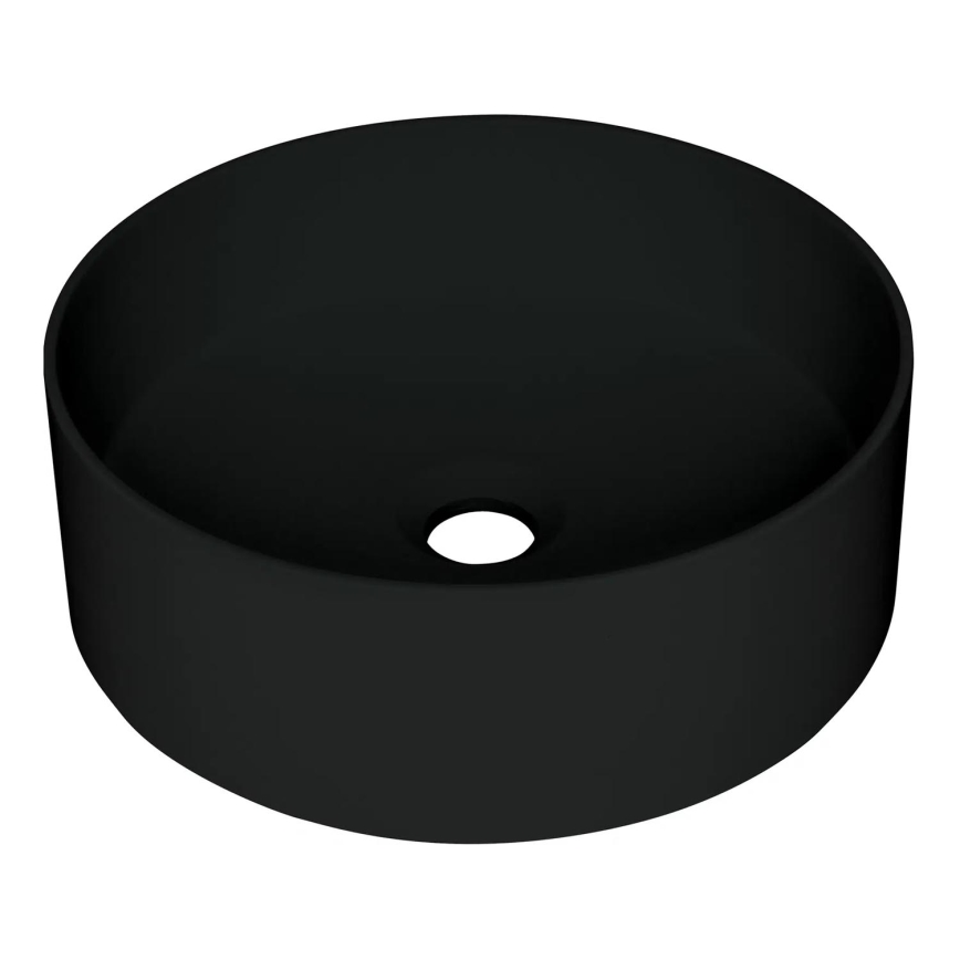 Deante CQS_NU4S - SILIA virsmas uzliekamā izlietne Ø 36 cm, granīts/melna