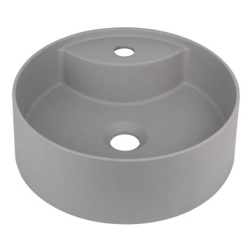 Deante CQS_SU4B - Virsmā uzstādāma izlietne ar caurumu jaucējam SILIA Ø 36 cm granīta/metāliska pelēka