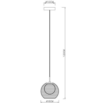Deko-Light 342029 - Lustra ar auklu FILO 1xG9/40W/230V d. 16 cm sudraba