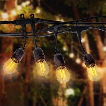 Dekoratīva āra virtene GARLAND 15 m 15xE27/10W/230V IP44