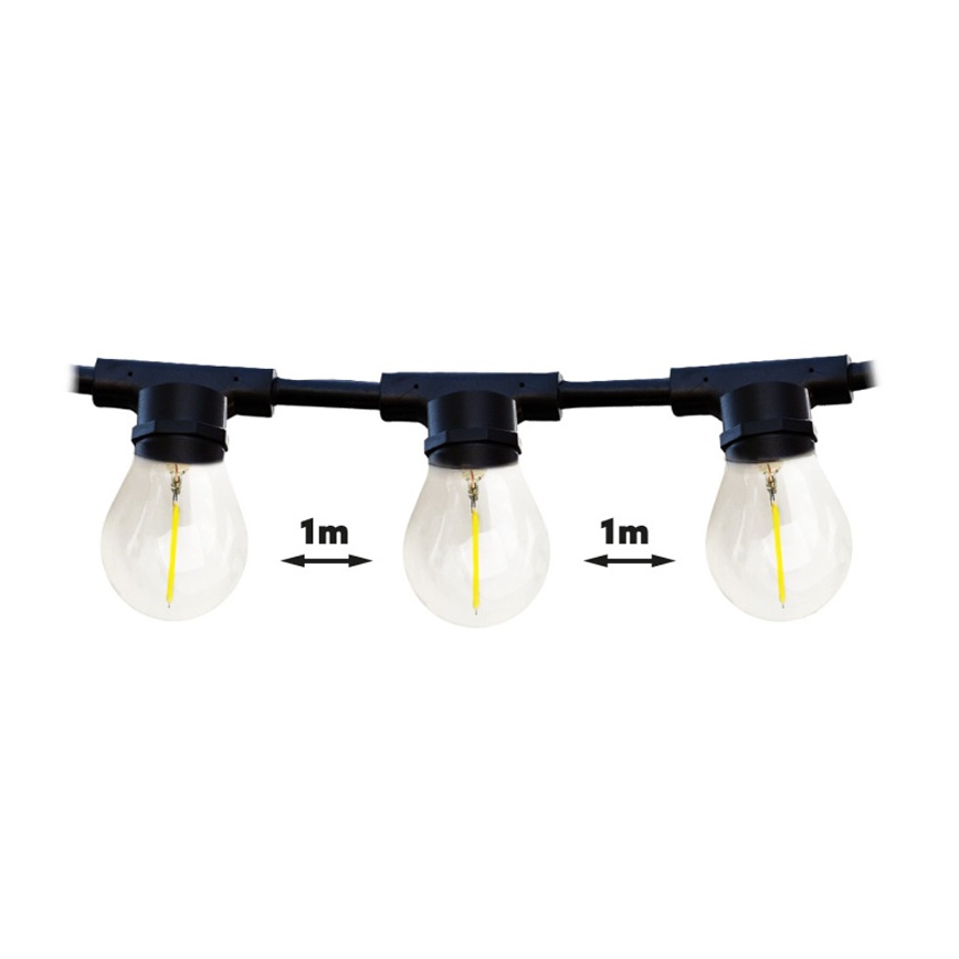 Dekoratīva āra virtene MIMOSA 20xE27/1,3W/230V IP44 20m