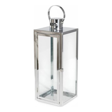 Dekoratīvā laterna 38 cm — spīdīga hroma apdare