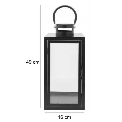 Dekoratīva laterna 49 cm, melna
