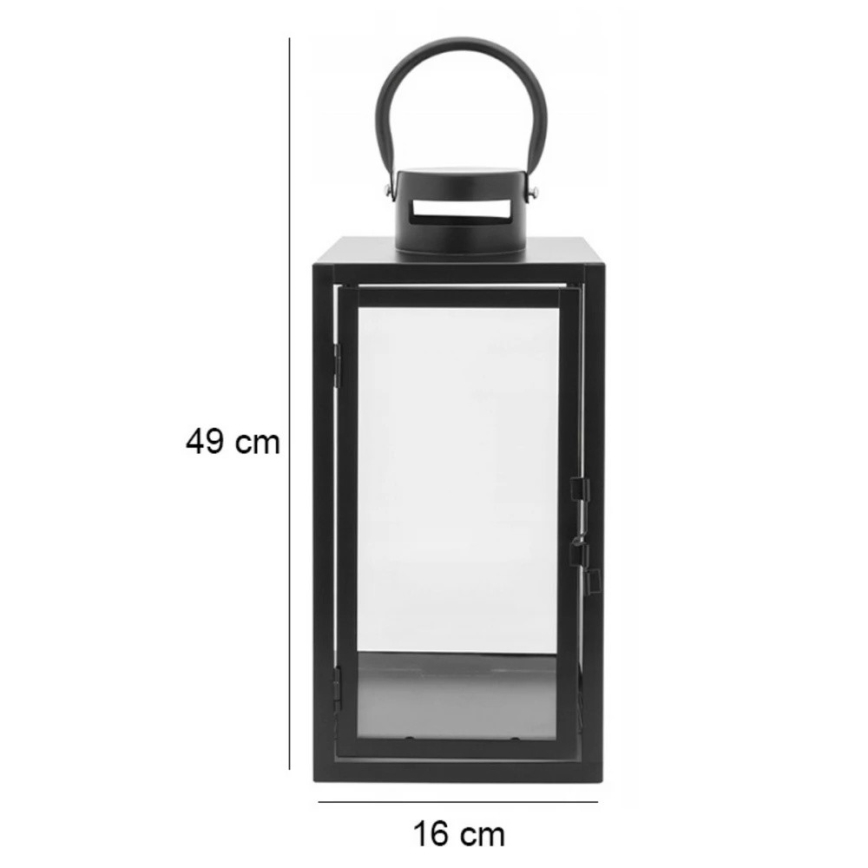 Dekoratīva laterna 49 cm, melna