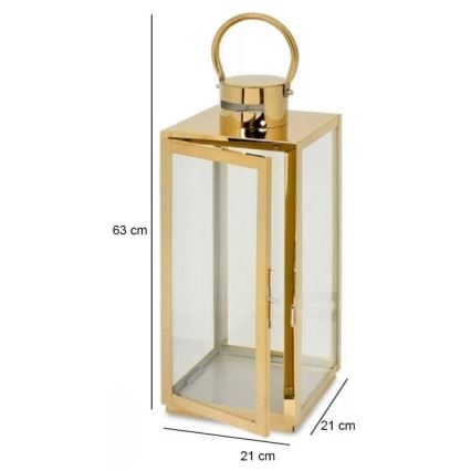 Dekoratīva laterna 63 cm, zelta