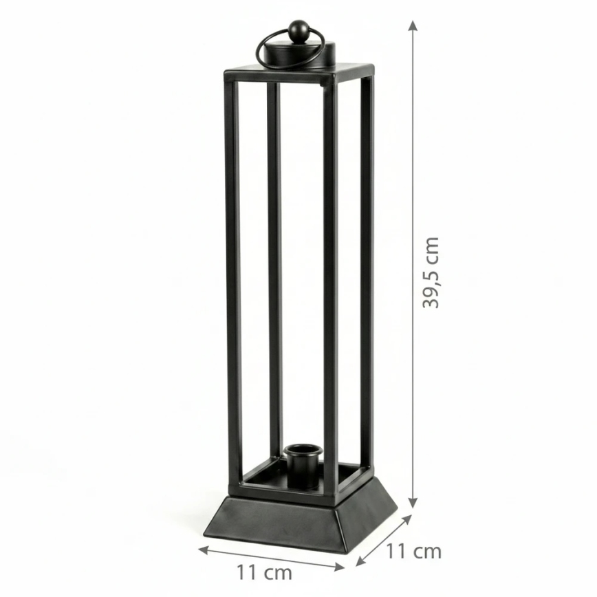 Dekoratīvā laterna HALL 39,5 cm melna