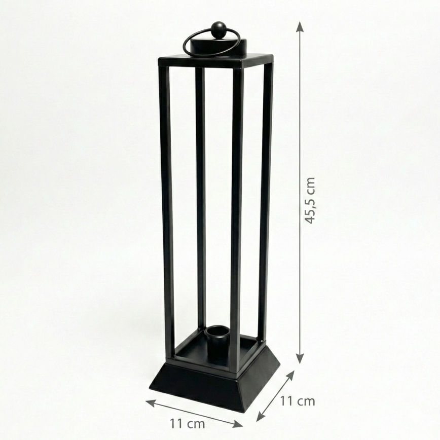 Dekoratīva laterna HALL 45,5 cm melna