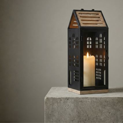 Dekoratīvā laterna HOME 47,5 cm melna/bēša