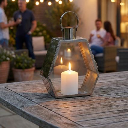 Dekoratīva laterna PALACE, 34 cm, spīdīga hroma apdare