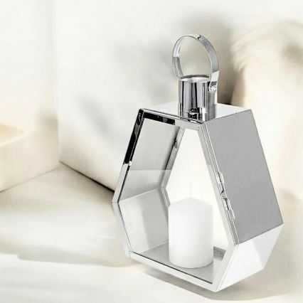 Dekoratīva laterna PALACE, 34 cm, spīdīga hroma apdare