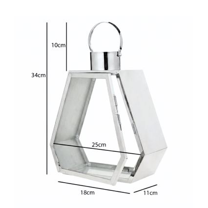 Dekoratīva laterna PALACE, 34 cm, spīdīga hroma apdare