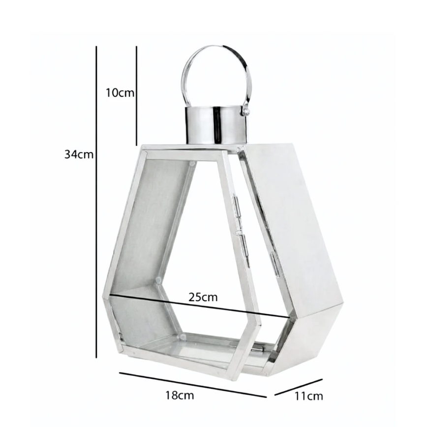 Dekoratīva laterna PALACE, 34 cm, spīdīga hroma apdare