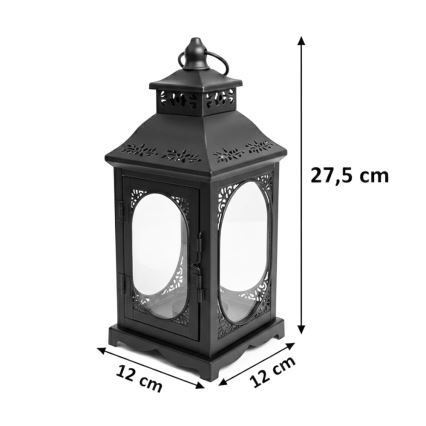 Dekoratīvā laterna ROSEHILL 27,5 cm melna