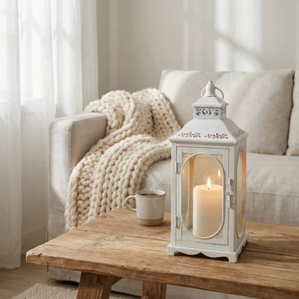 Dekoratīvā laterna ROSEHILL 40 cm balta