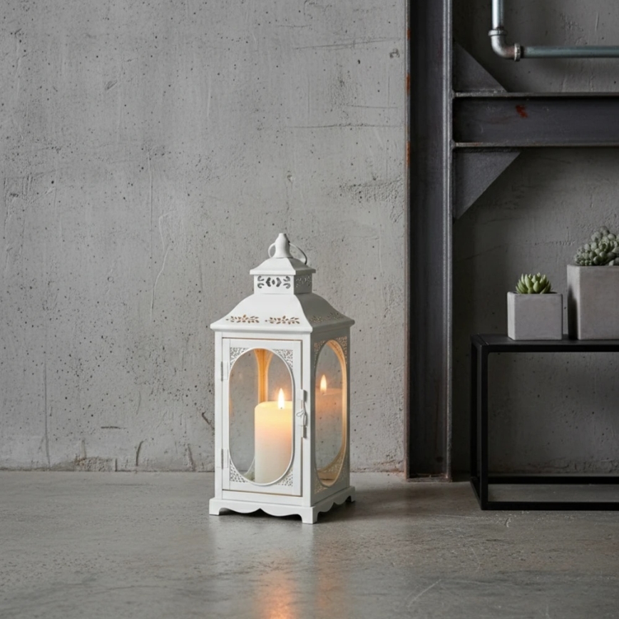 Dekoratīvā laterna ROSEHILL 40 cm balta
