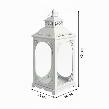 Dekoratīvā laterna ROSEHILL 40 cm balta