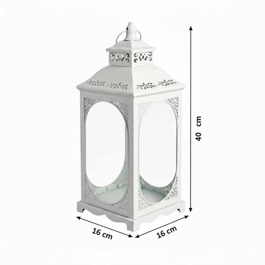 Dekoratīvā laterna ROSEHILL 40 cm balta