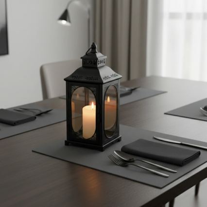 Dekoratīvā laterna ROSEHILL 40 cm, melna