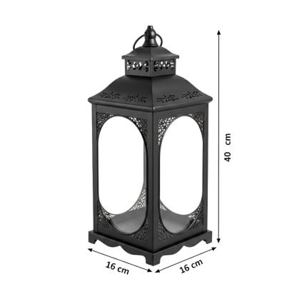 Dekoratīvā laterna ROSEHILL 40 cm, melna