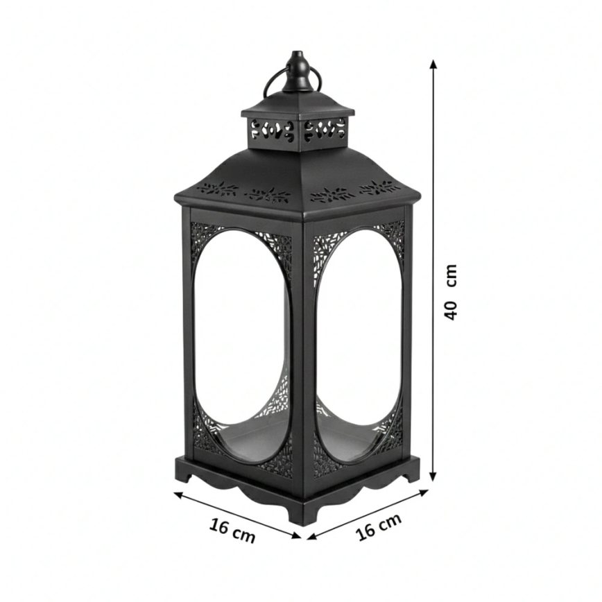 Dekoratīvā laterna ROSEHILL 40 cm, melna