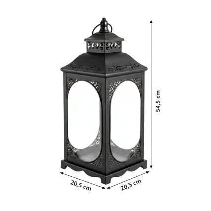Dekoratīvā laterna ROSEHILL 54,5 cm melna