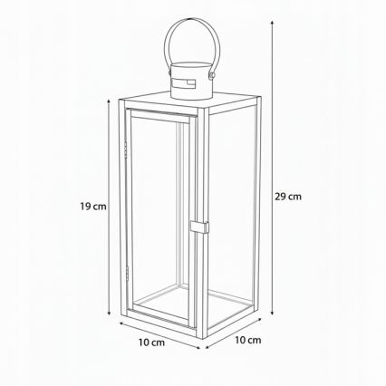 Dekoratīvā laterna TOWER 29 cm melna