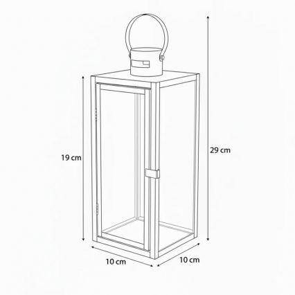 Dekoratīvā laterna TOWER 29 cm, spīdīgs hroms