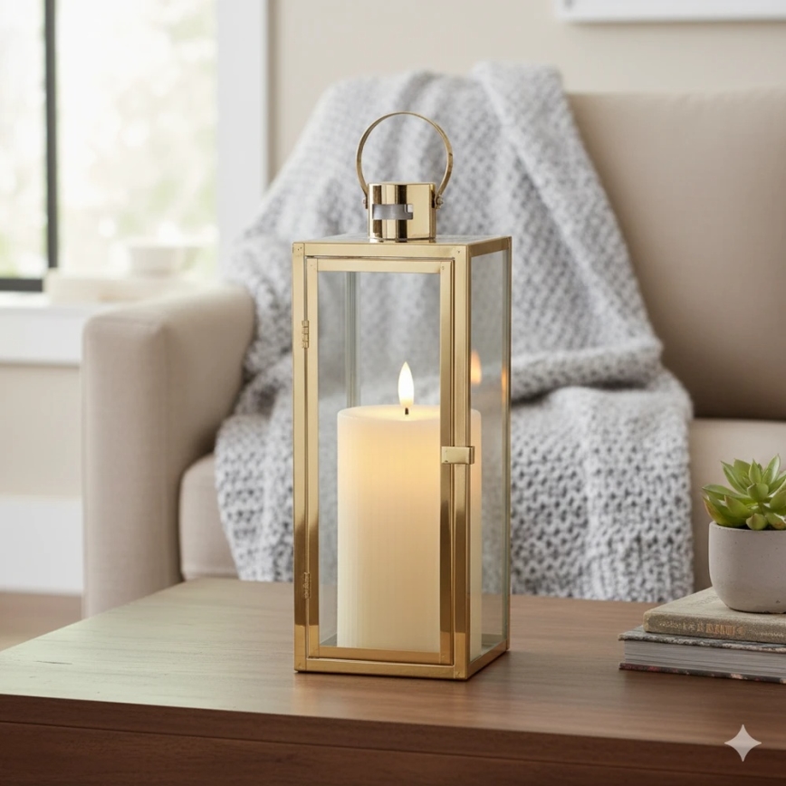 Dekoratīvā laterna TOWER 29 cm, zelta